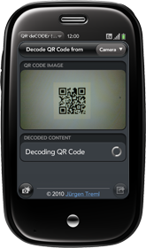 Palm Pre with QR deCODEr