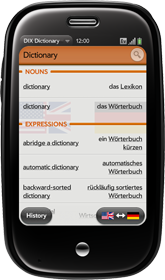 Palm Pre with DIX Dictionary